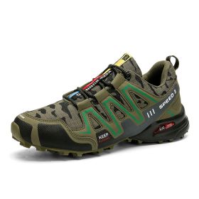 Men Hiking Shoes Climbing Male Sports Shoes Work Safety Toe Tactical Non-Slip Durable Trekking Sneakers Mens Footwear (Option: GREEN CAMOUFLAGE-40)