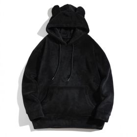 Men's Casual Cool Fashion Sweater Coral Fleece Jacket (Option: Black-S)