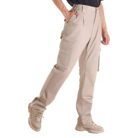 FR Pants for Men, 9 oz 100% Cotton, Flame-Resistant Cargo Pants with Multi-Pockets and Elastic Waist, Reinforced Tear-proof Stitching (Clothing Size: XXL Size, Color: Khaki)