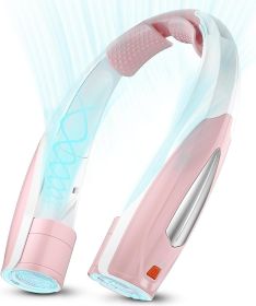 Neck Fan, 6 Speeds Adjustable Portable Personal Fan Rechargeable, Faster Cooling Wearable Fan, Ultra Quiet for Home, Office, Travel, Outdoor (Color: pink)