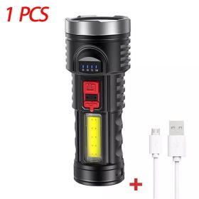 Powerful 4 Modes Multi-function Rechargeable Flashlight Outdoor COB Torch Lamp(Free shipping via DHL Ground/FedEx Ground; can't ship via USPS sel (Quantity: 1 pc)