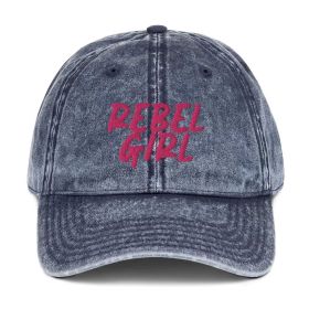 Vintage Cap REBEL GIRL Vintage Cotton Twill Cap (Color: Navy)