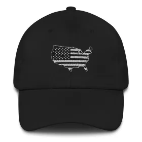 US Flag Hat;  Patriotic Hat;  US Country Hat;  4th of July Hat (Color: White)