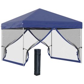 10' X 10' Pop Up Canopy Tent, Tents For Parties With Wheeled Carry Bag, Screen House Room, Height Adjustable Portable Gazebo, For Outdoor, Garden (Option: Dark Blue)