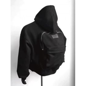 Back Schoolbag Design Men's Coat Flower Gray (Option: Black-L)