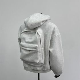 Back Schoolbag Design Men's Coat Flower Gray (Option: Light Gray-L)