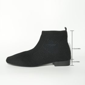 Plus Size Women's Boots Middle Tube Pointed Ankle Boots (Option: Black-38)
